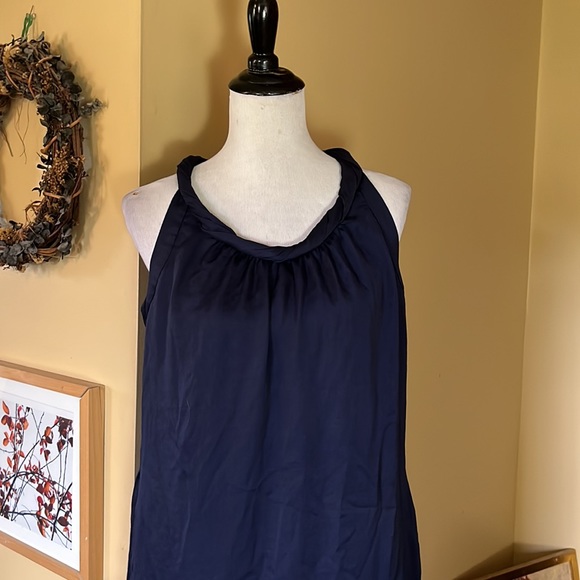 TALBOTS Size 10 Rolled Round  Neckline Summer Dress Classic Navy
$139 NEW - Picture 2 of 14